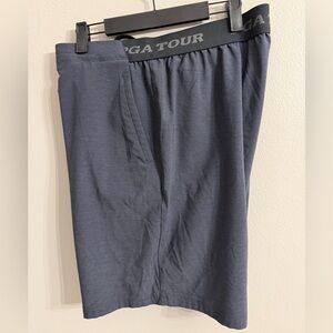 PGA Tour Dark Navy Athletic Knit Shorts with Branded Waistband